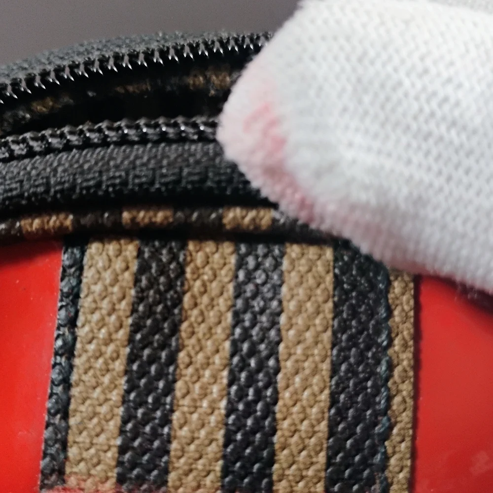 Fendi Red Pyramid Pouch – Fair, Logo Fade & Zipper Wear